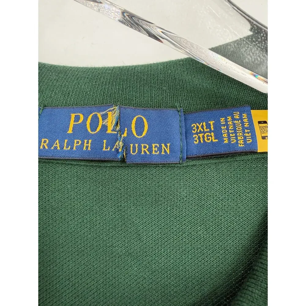 POLO RALPH LAUREN Long Sleeve Polo Shirt Size 3XLT NEW Green $170